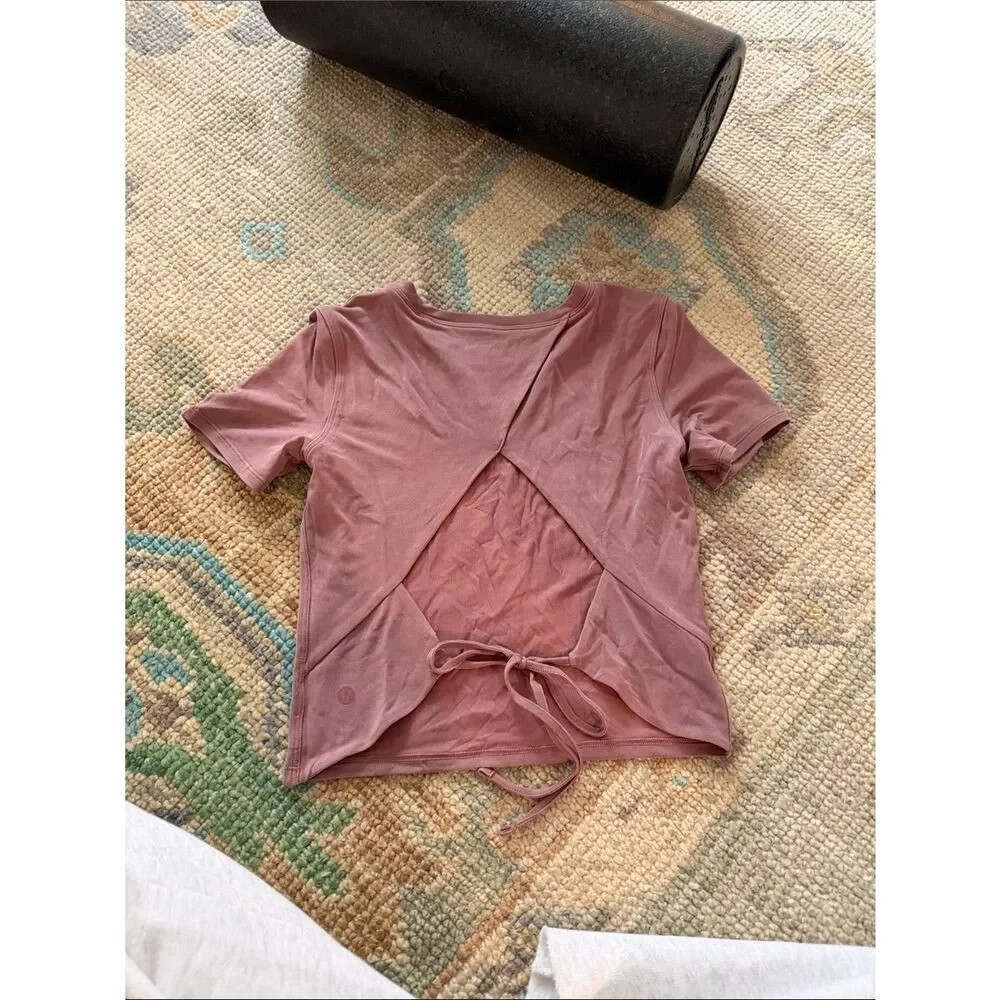 Lululemon Open Tie-Back Short Sleeve - Spiced Chai